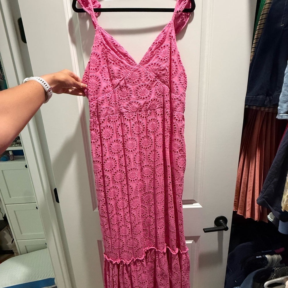 Vineyard Vines Hot Pink Smocked Waist Skirt